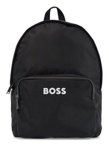 Hugo Boss Elegant And Functional Black Backpack In Rpl With Front Pocket Catch_3.0