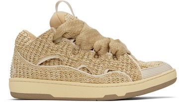 Lanvin 驼色 Raffia Curb 运动鞋