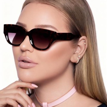 新款貓眼太陽鏡女款高級感防紫外線眼鏡復古黑色小框跨境潮流眼鏡