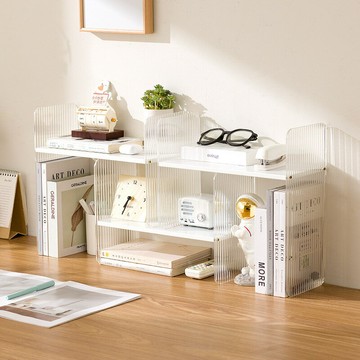 【含稅/免運】 桌面書架收納亞克力置物架多層辦公室桌上伸縮書立小型大容量學生