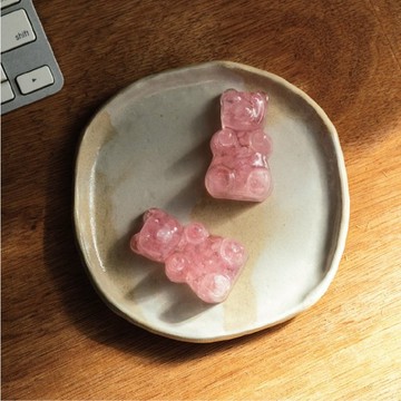 Montagne｜Gummy bear 公仔。紙鎮 - 粉水晶（單入）