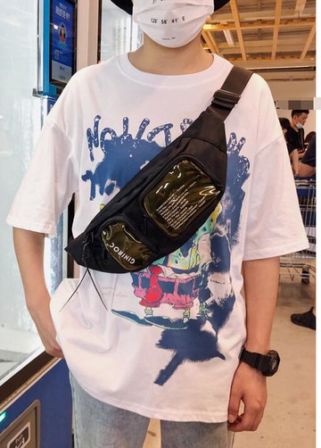 FINDSENSE X  男女 半透明胸包日系斜挎包男女戰術包工裝機能腰包