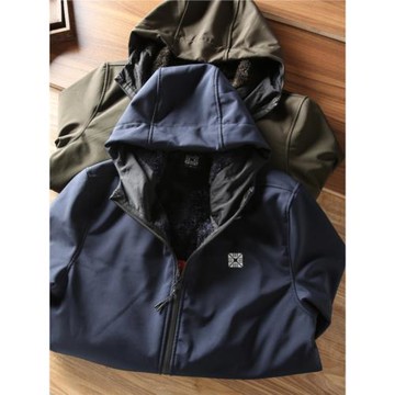 秋冬新款 外貿余單防風防水男士戶外運動休閑加絨連帽夾克外套