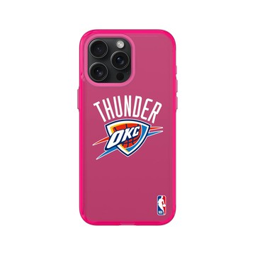 iPhone 15 Pro Max Clear 粉漾桃 - NBA - Logo-奧克拉荷馬市雷霆 Oklahoma City Thunder - Light