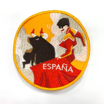 DIY刺繡徽章 西班牙 鬥牛 刺繡貼布 電繡貼 背膠補丁 地標熨斗刺繡徽章 胸章 立體繡貼 裝飾貼 繡片貼 燙布貼紙 _廠商直送