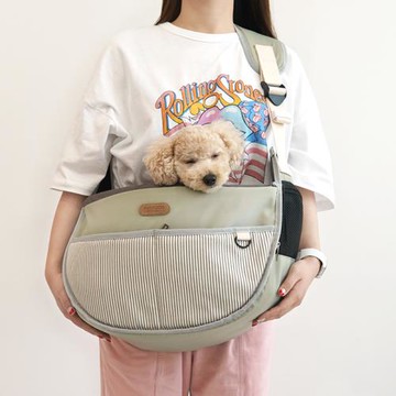 ParisDog 寵物外出條紋斜背包 M號