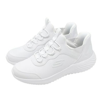 Skechers 休閒鞋 Bounder Slip-Ins 中大童 女鞋 白 彈力鬆緊帶 運動鞋 403896LWHT