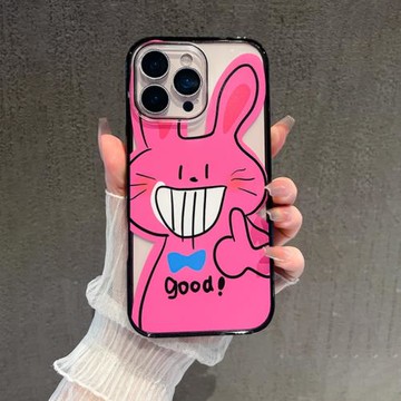 適用蘋果17pro手機殼彩繪磨砂新款16promax搞怪good兔子15plus創意個性14p全包12男女可愛iphone17防摔保護套