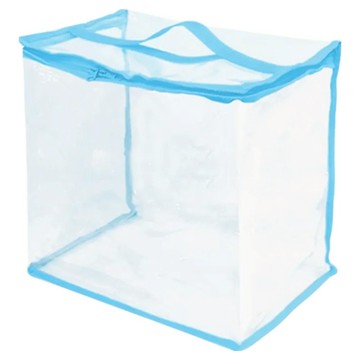 葉子小舖 PVC防水防塵透明收納袋 雙拉鍊大開口 耐用提把 大容量  30 x 20 x 30cm  1個