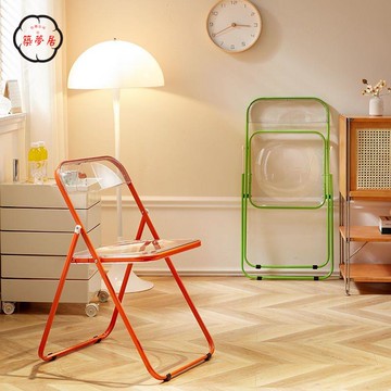 免運 附發票 折疊椅 靠背椅 家用椅 餐椅 簡約折疊椅透明亞克力服裝店拍照椅子化妝凳餐廳餐椅水晶靠背凳子工廠現貨直銷 售後保障 可開發票 店長新品推薦 全館八折 5z1120