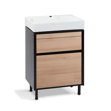 Maxispace HydroShield 600mm 防水浴室收納櫃 – 淺原木色 (含面盆)