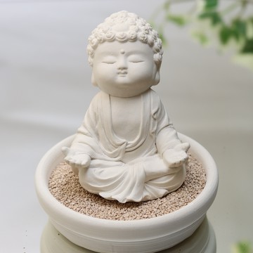 擴香石 淨念吉祥小佛之衲靜小盤組 - 擴香石含珪藻土具吸濕防潮