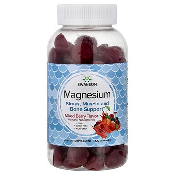 Swanson, Magnesium Gummies, Mixed Berry, 120 Gummies (100 mg per Gummy)