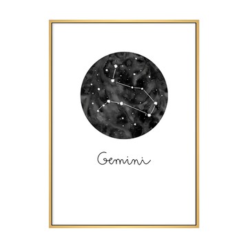 BOLUO GALLERY 菠蘿選畫所 主題選畫 太空 雙子座 Gemini  40 x 30cm  木色