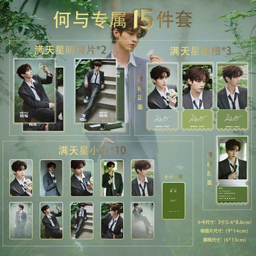 🔥臺灣出貨 何與春日小雛菊15件套滿天星小卡票根明信片珍藏限量版
