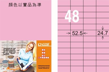 【龍德】LD-848 雷射、噴墨、影印三用電腦標籤 24.7x52.5mm 20大張/包 (5色)