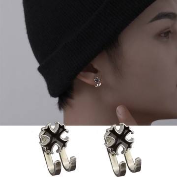 一款兩戴十字架耳釘男士純銀耳環2022年新款人潮養耳洞女單只耳飾