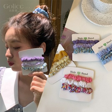 【Gulicc】古莉可 髮圈 森林系 網紗小腸圈 3入組