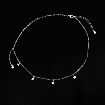 925純銀星星流蘇項鏈女年新款設計感ins風簡約鎖骨鏈