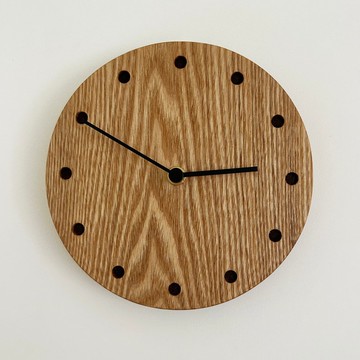 圓形時鐘・梣木・直紋2