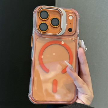 鏡頭支架手機殼 自帶鏡頭膜 磁吸殼 防摔保護殼 适用於 iPhone 17 16 15 14 13 12 Pro Max