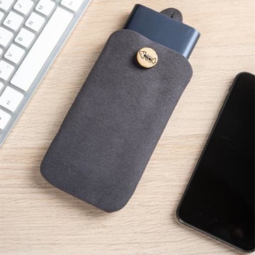 文藝風格皮革通用款充電寶保護套移動電源手機收納袋數碼防摔殼子