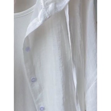 輕薄透氣黃色系帶連帽長袖襯衫女夏寬松慵懶風薄款空調衫