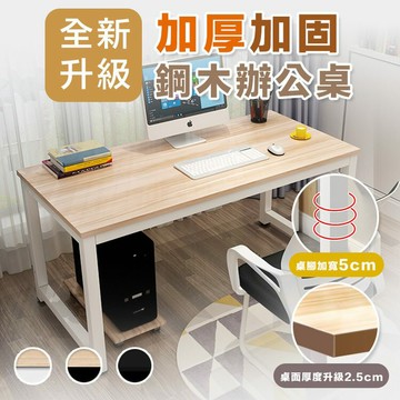 [現貨]大桌面 電競桌 電腦桌 鋼木辦公桌 工作桌 萬用桌 洽談桌 書桌 辦公桌 鋼木桌 全新升級款加厚加固鋼木辦公桌
