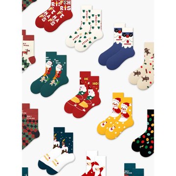襪子女圣誕節姜餅人無骨縫襪子