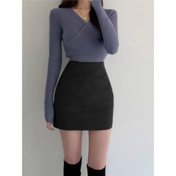 毛呢半身裙女2025新款秋冬高腰A字裙高腰顯瘦包臀裙百搭緊身短裙