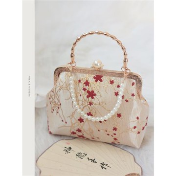 神隱手作國風紅梅結婚包婚禮配旗袍新娘手提包口金包配秀禾服新年
