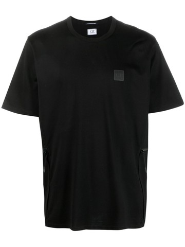 C.P. Company - logo-patch cotton T-shirt - men - Cotton - L - Black