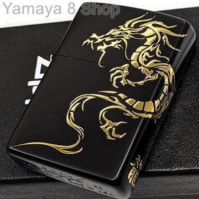 ZIPPO ジッポー ライター タトゥートライバル 龍 ２面彫り ブラック 和