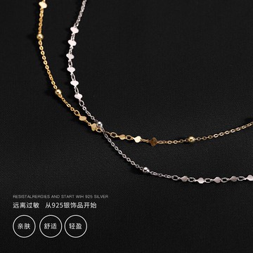 925純銀項鏈女夏年新款配飾choker鎖骨鏈百搭小眾輕奢脖頸鏈