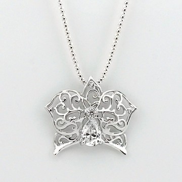 手工精鑲聯名系列 / 夢蘭 / 純銀鍍白K金 / 項鍊