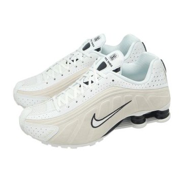 Nike 休閒鞋 Wmns Shox R4 女鞋 米白 麂皮 彈簧鞋 復古 HQ7739-100