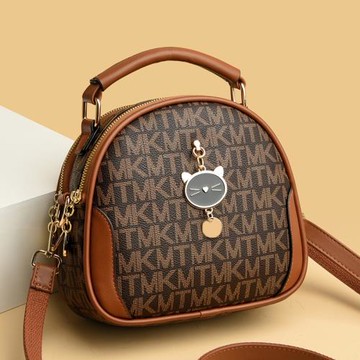 小圓包包女2024新款潮時尚中年女士百搭多層單肩包休閑手提斜挎包