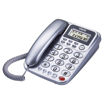 東元 來電顯示有線電話機 銀色  XYFXC302