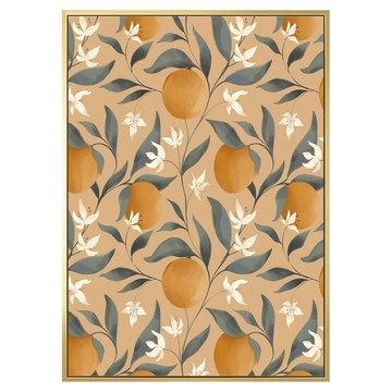 Boluo 菠蘿選畫所 好事橙雙  40 x 30cm  金色