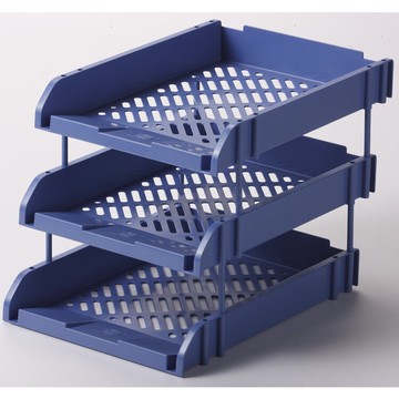 公文架/文件架 釗盛文具 ZS-新6138 經濟型PS推拉式三層文件盤 收納整理公文架『XY20311』