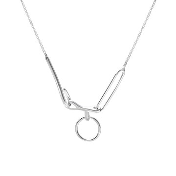 [純銀] 幾何空白線鎖骨鍊 / Geometric Blank Line Necklace