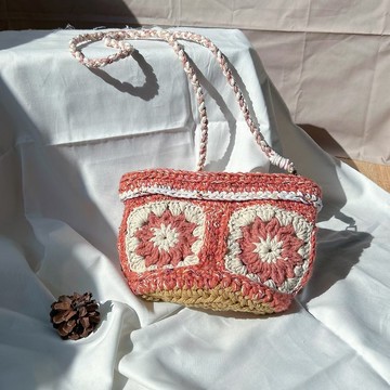 編織包/側背包 - 熱鬧的綠意盎然 - 鉤針包包