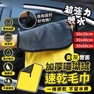 出貨 加厚雙面擦車布洗車布 珊瑚絨 吸水 多種尺寸 兩用毛巾 超細纖維 打蠟布 下蠟布 擦車毛巾 不起毛球 免運