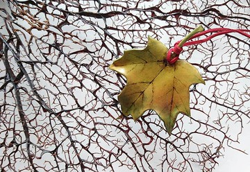 楓葉心情嫩綠~皮革書籤/吊飾/項鍊