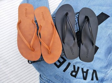 FINDSENSE Z1 日系 時尚 潮流 室內戶外 純色平底 男女情侶拖鞋 夾腳人字拖