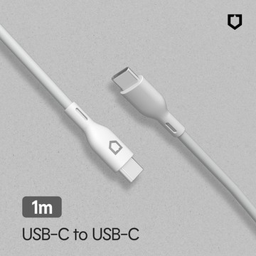 犀牛盾 USB-C to USB-C 白色傳輸線/充電線 (1m/2m)
