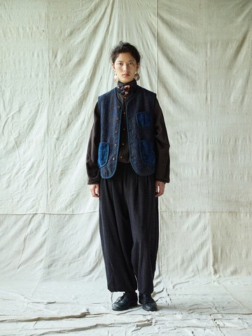 復古文青 / 羊毛混紡毛褲子 / 直筒休閒褲