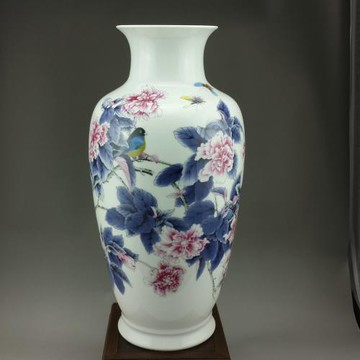 景德鎮陶瓷花瓶名家大號粉彩瓷瓶家居禮品客廳瓷器花插書房擺件