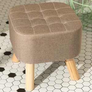 【IDEA】買一送一-大人款亞麻實木腳舒適椅凳(座墊厚度20cm 大S方凳