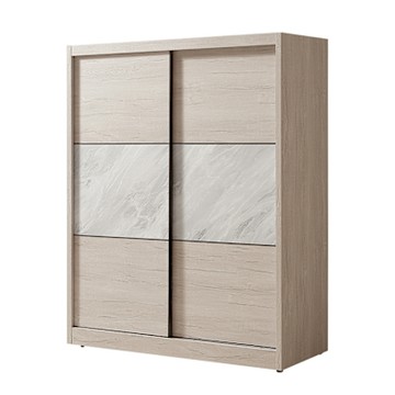 唯熙傢俱-曼妮白橡色5尺滑門衣櫃